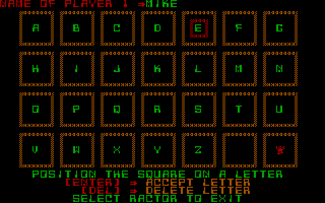 Liptocoe IBM PC/Compatibles Screenshot: Entering player names.