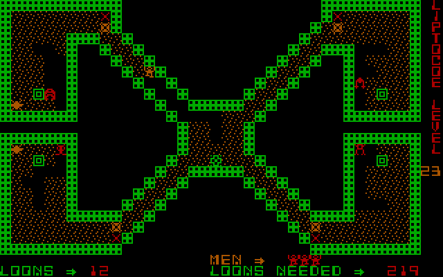 Liptocoe IBM PC/Compatibles Screenshot: Don't become trapped in the narrow paths!