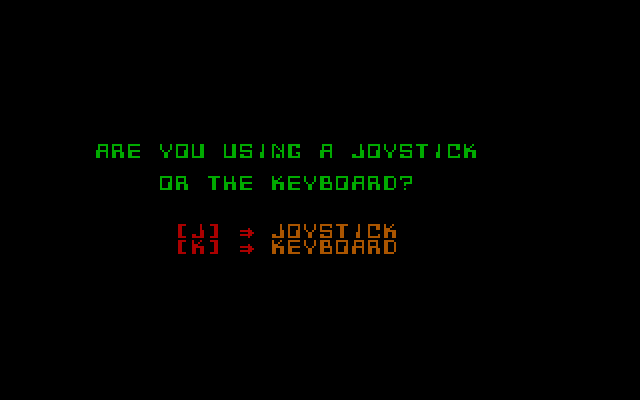 Liptocoe IBM PC/Compatibles Screenshot: Do you have a joystick?