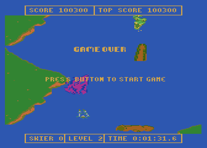 Water Ski Atari 7800 Screenshot: Game over.