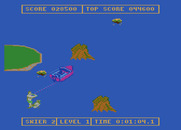 Water Ski for Atari 7800 - Tree stumps get in the way.