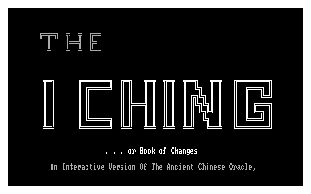 Electric Dragon: The Interactive Version of the I Ching, The IBM PC/Compatibles Screenshot: The second part of the title screen.