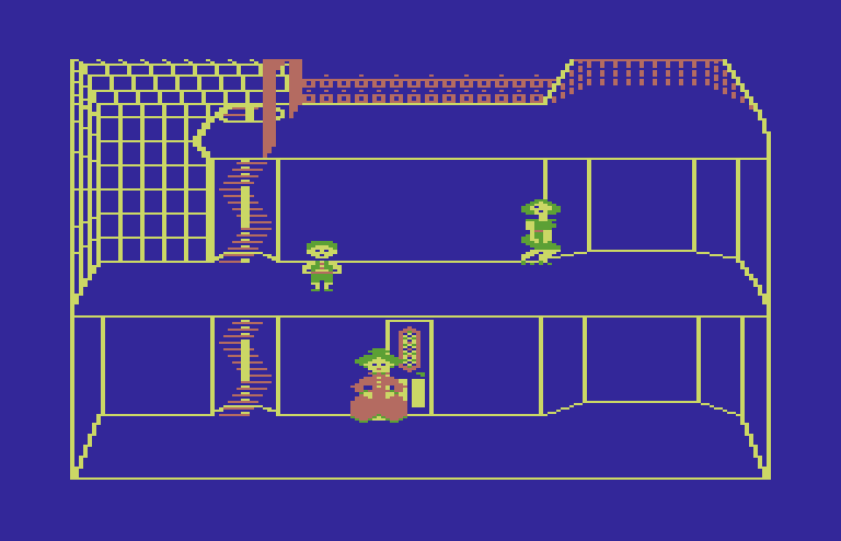 Grandma's House Commodore 64 Screenshot: The game starts in an empty house.