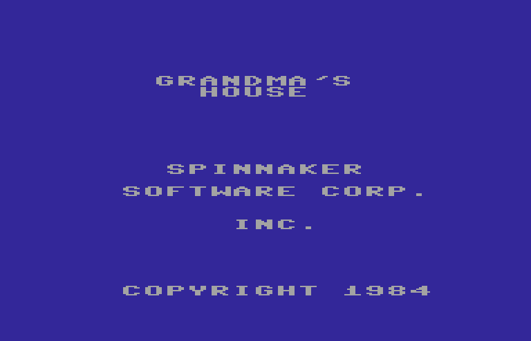 Grandma's House Commodore 64 Screenshot: Title screen.