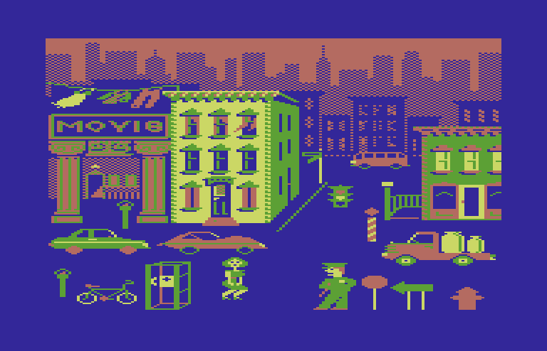 Grandma's House Commodore 64 Screenshot: Arrived in the city!