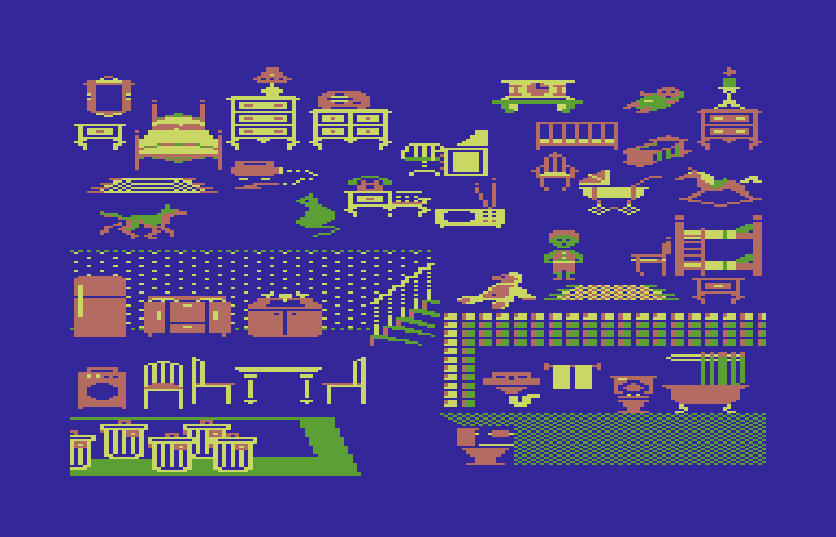 Grandma's House Commodore 64 Screenshot: Another cluttered room...