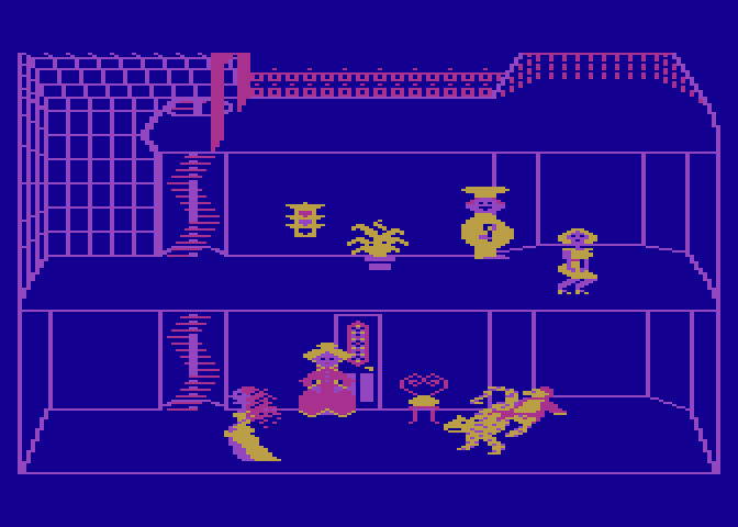Grandma's House Atari 8-bit Screenshot: Bring stuff back and place it whereever you want.
