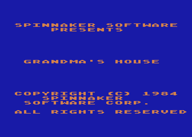Grandma's House Atari 8-bit Screenshot: Title screen.
