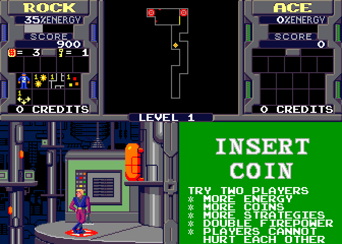 Xybots Arcade Screenshot: Level complete!