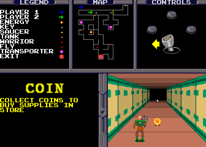 Xybots Arcade Screenshot: Game attract mode.