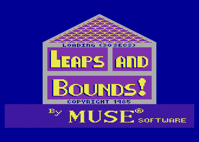 Leaps & Bounds Atari 8-bit Screenshot: Title screen.