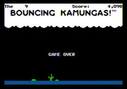 Bouncing Kamungas for Apple II - Game over.