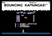 Bouncing Kamungas for Apple II - Select input device to start the game.