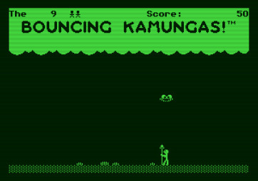 Bouncing Kamungas for Apple II - Game start.