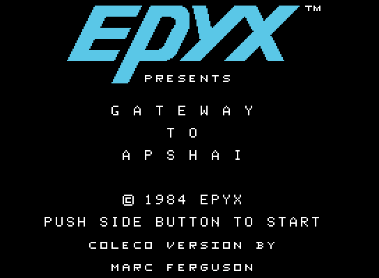 Gateway to Apshai ColecoVision Screenshot: Title screen.