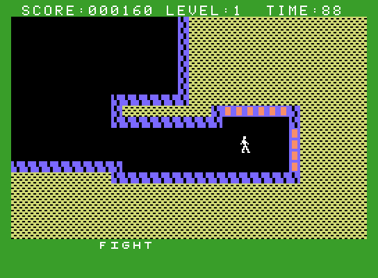 Gateway to Apshai ColecoVision Screenshot: It's a dead end...or do those pink walls indicate something?