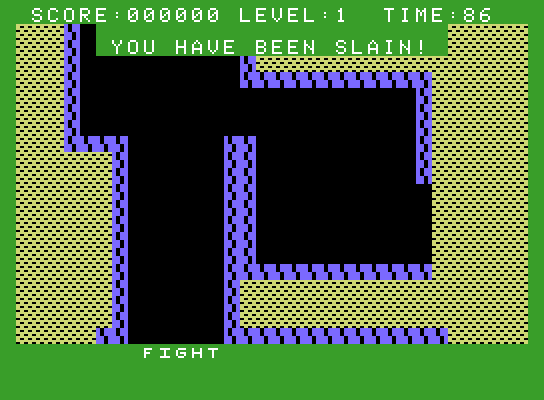 Gateway to Apshai ColecoVision Screenshot: I am slain!