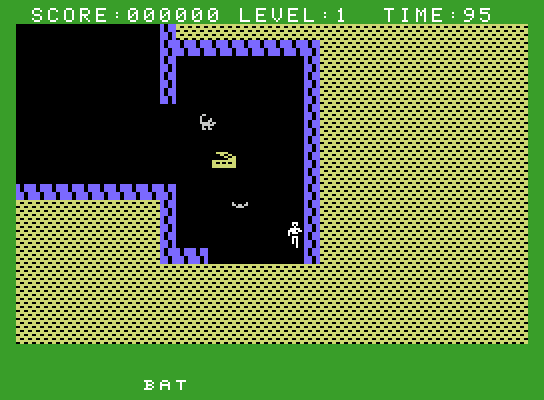 Gateway to Apshai ColecoVision Screenshot: Running from a bat...