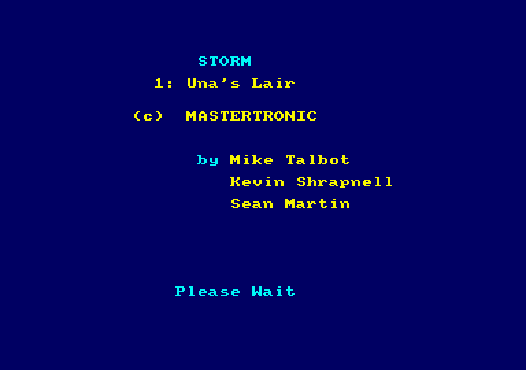 Storm Amstrad CPC Screenshot: Loading screen.