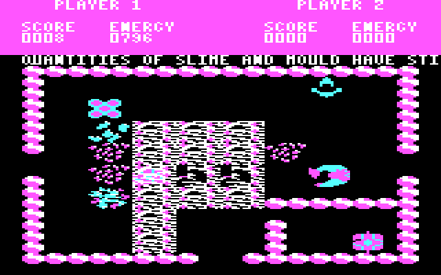 Storm IBM PC/Compatibles Screenshot: Descriptions of the location scroll along the screen top.
