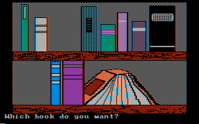 Memory Castle IBM PC/Compatibles Screenshot: Visiting the library...