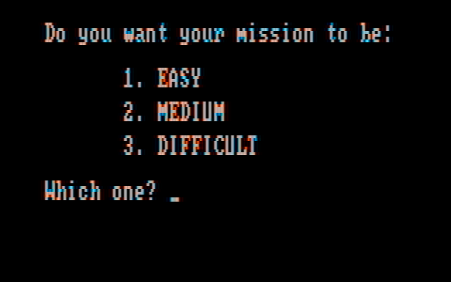 Memory Castle IBM PC/Compatibles Screenshot: Select difficulty level.