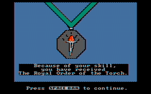 Memory Castle IBM PC/Compatibles Screenshot: I won a medal!
