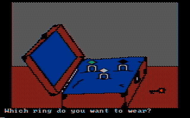 Memory Castle IBM PC/Compatibles Screenshot: You were told to get a ring, can you remember which one?