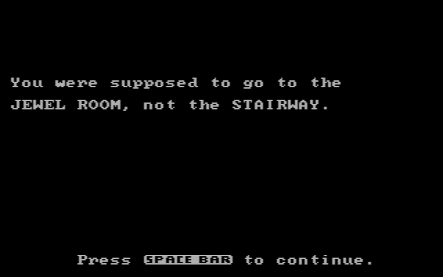 Memory Castle IBM PC/Compatibles Screenshot: Oops, game over...