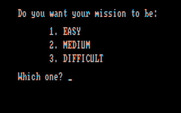 Memory Castle for IBM PC/Compatibles - Select difficulty level.