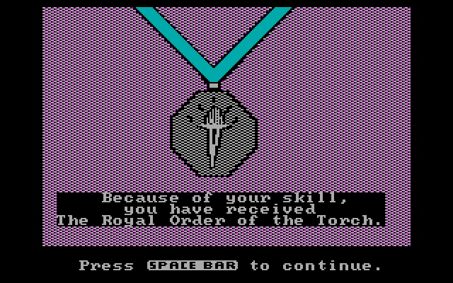 Memory Castle IBM PC/Compatibles Screenshot: I won a medal!