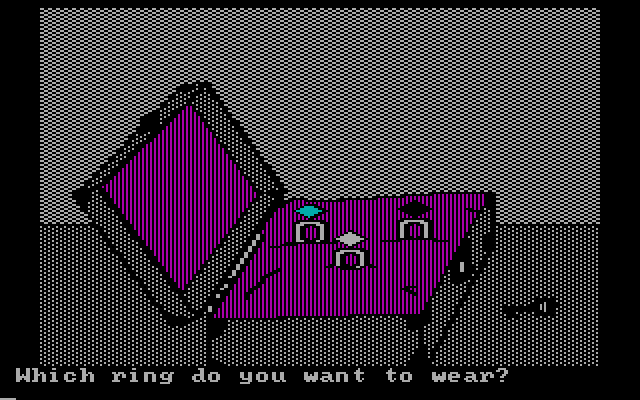 Memory Castle IBM PC/Compatibles Screenshot: Choose the ring you were earlier told to find...