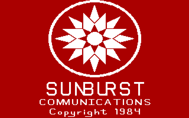 Memory Castle IBM PC/Compatibles Screenshot: Sunburst Communications logo.
