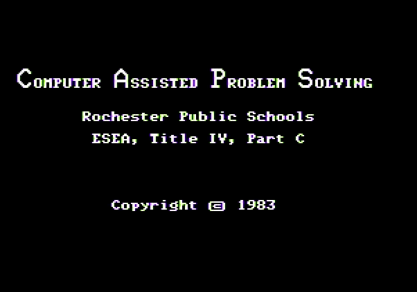 Memory Castle Apple II Screenshot: Copyright screen.