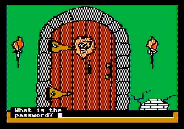 Memory Castle Apple II Screenshot: What's the password?