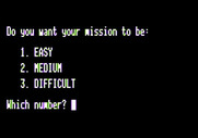 Memory Castle for Apple II - Select difficulty level.