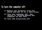 Memory Castle for Apple II - If you don't want to try again, the program reminds you how to turn off your computer.