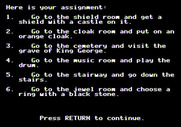 Memory Castle for Apple II - Here's your assignment...