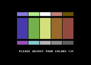 Memory Castle for Commodore 64 - The game gives you the opportunity adjust your monitor colors.