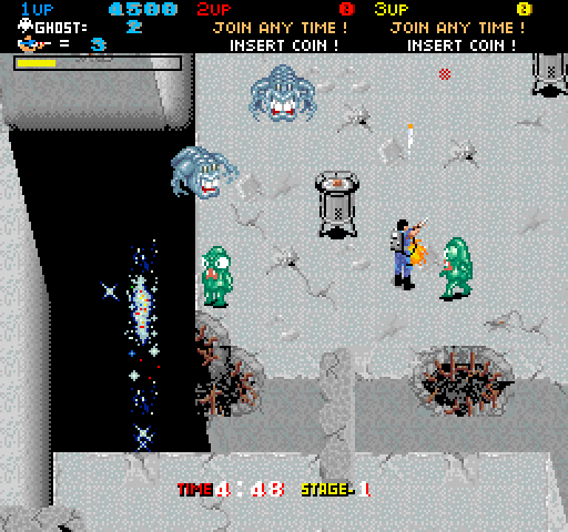 Real Ghostbusters, The Arcade Screenshot: Here come some ghosts...