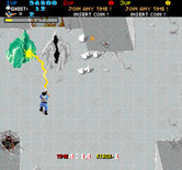 Real Ghostbusters, The for Arcade - A pair of ghosts guarding the end of the first level.
