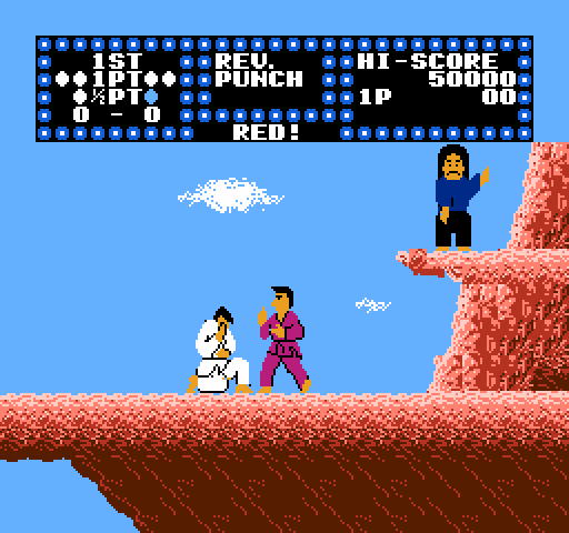 Karate Champ NES / Famicom Screenshot: Point, red player!