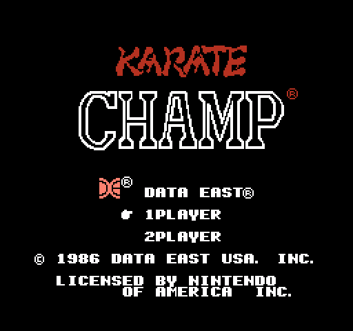 Karate Champ NES / Famicom Screenshot: Title screen.