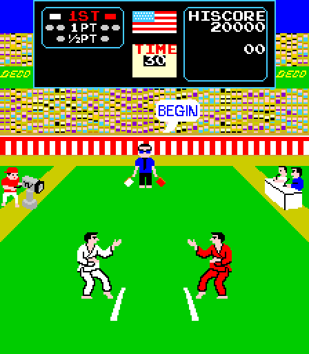 Karate Champ Arcade Screenshot: Game demo.