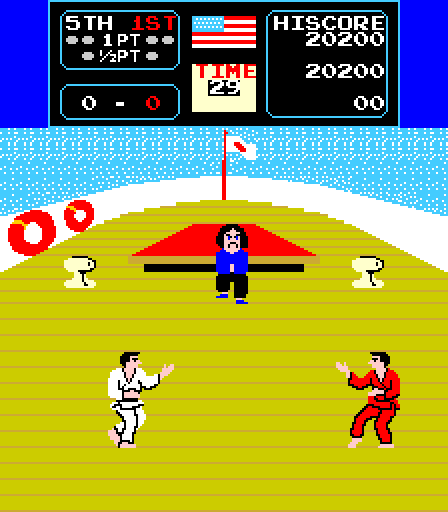 Karate Champ Arcade Screenshot: Fight begins!
