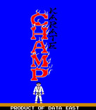 Karate Champ for Arcade - Title screen.