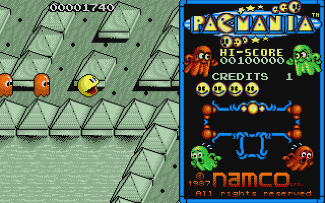 Pac-Mania Atari ST Screenshot: Eating dots in the desert.