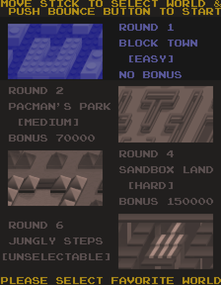 Pac-Mania Arcade Screenshot: Choose a starting difficulty level.