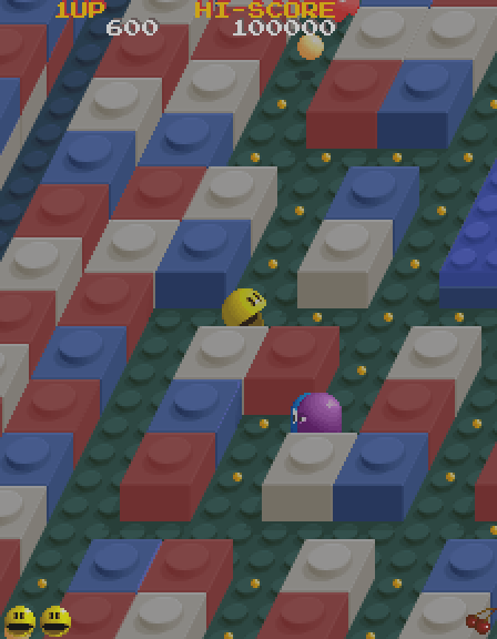 Pac-Mania Arcade Screenshot: Game start.