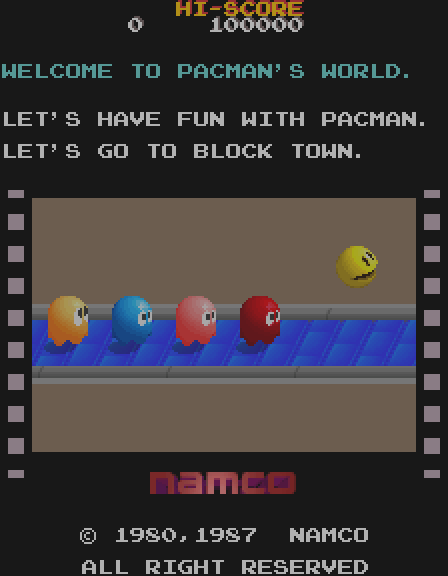 Pac-Mania Arcade Screenshot: Welcome to Pac-Man's world!